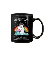 Think Before Act Unicorn Mug thumbnail