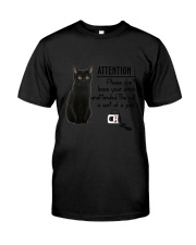 Black Cat Attention Classic T-Shirt thumbnail
