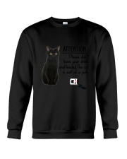 Black Cat Attention Crewneck Sweatshirt thumbnail