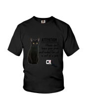 Black Cat Attention Youth T-Shirt thumbnail