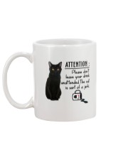 Black Cat Attention Mug back