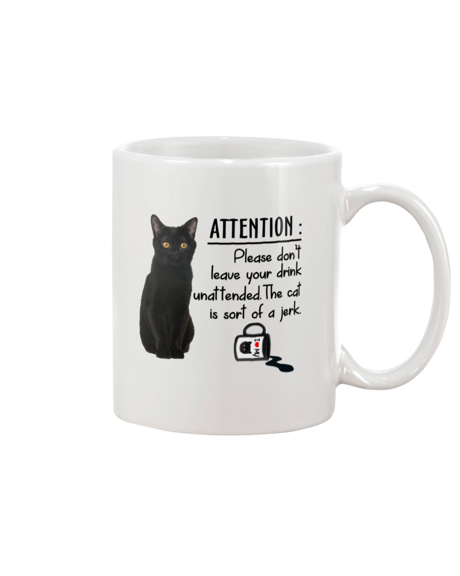 Black Cat Attention Mug