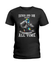 Father And Son Autism Ladies T-Shirt thumbnail