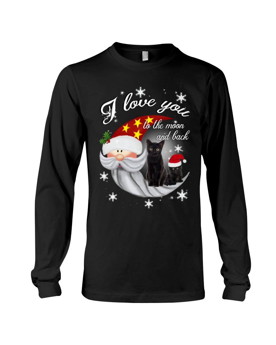 Black Cat Love You To Moon And Back Long Sleeve Tee
