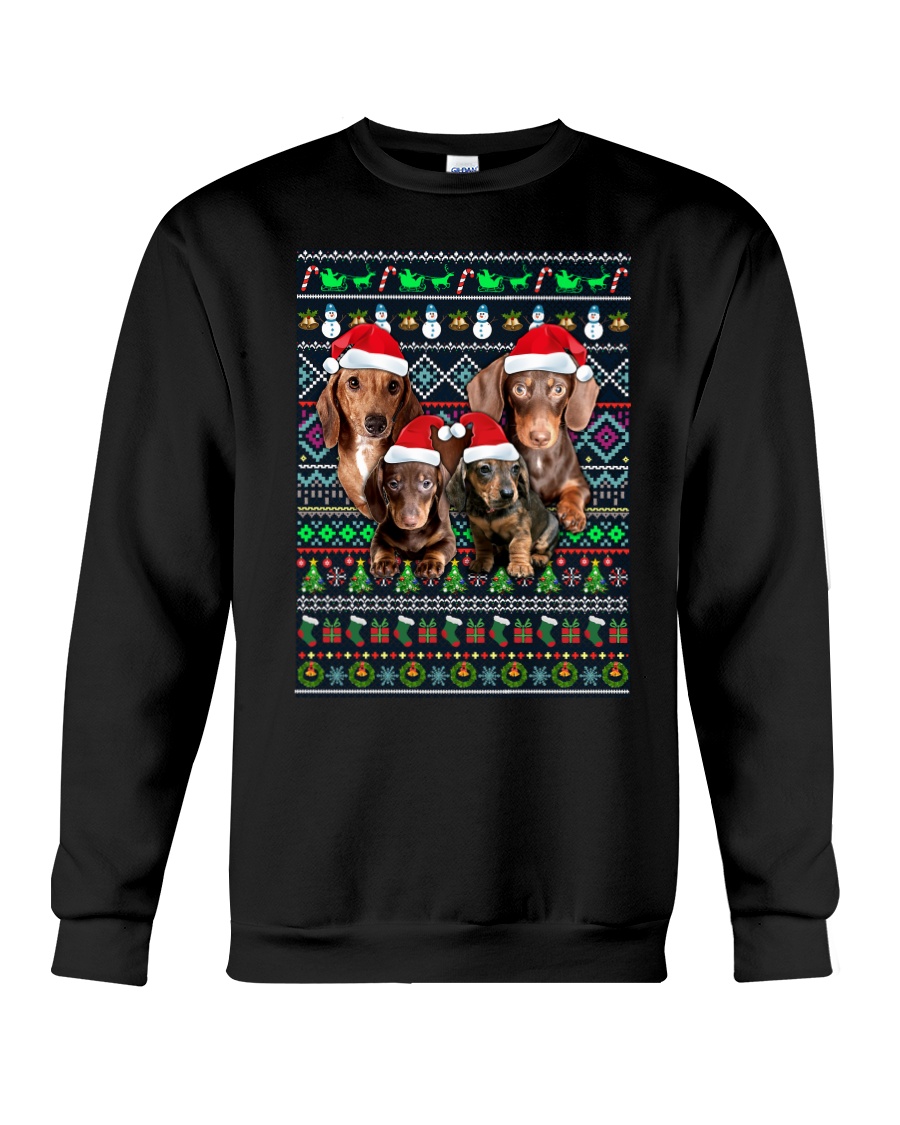 Dachshund Pattern Xmas Phoebe 018 Crewneck Sweatshirt