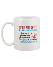 Mommy And Daddy Autism Mug back