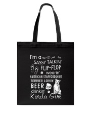 American Staffordshire Terrier Sassy Talking Tote Bag thumbnail