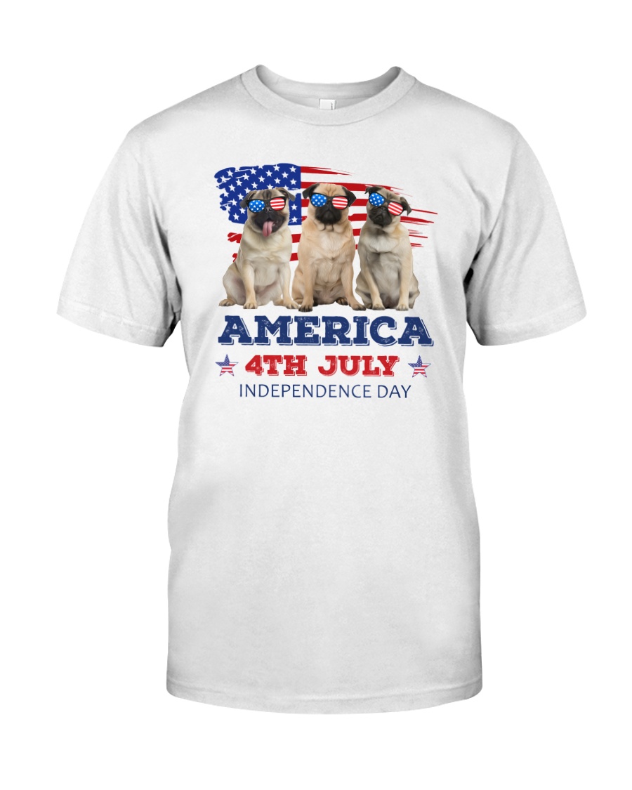 4th July Pug Classic T-Shirt