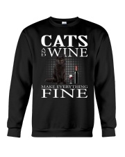 Cat And Wine Crewneck Sweatshirt thumbnail