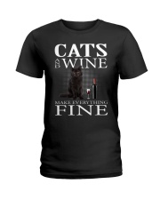 Cat And Wine Ladies T-Shirt thumbnail