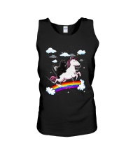 Black Cat Riding Unicorn Unisex Tank thumbnail