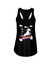 Black Cat Riding Unicorn Ladies Flowy Tank thumbnail
