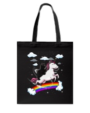 Black Cat Riding Unicorn Tote Bag thumbnail