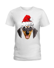 Santa Dachshund Christmas Long Sleeve T-Shirt Ladies T-Shirt thumbnail