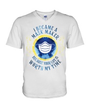 I BECAME A MASK MAKER V-Neck T-Shirt thumbnail
