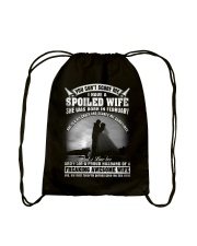 I Have A Spoiled Wife She Was Born In February Drawstring Bag tile