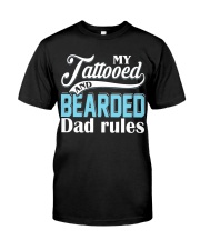 Tattooed and bearded Dad rules Premium Fit Mens Tee tile