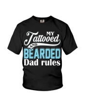 Tattooed and bearded Dad rules Youth T-Shirt tile