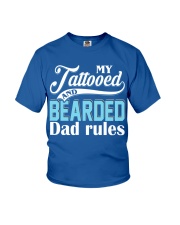 Tattooed and bearded Dad rules Youth T-Shirt front