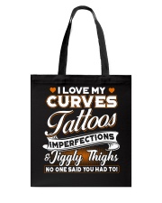 Love my curves tattoos Tote Bag tile
