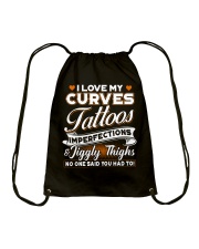 Love my curves tattoos Drawstring Bag tile