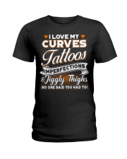 Love my curves tattoos Ladies T-Shirt tile