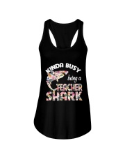 Kinda busy being a teacher shark Ladies Flowy Tank tile