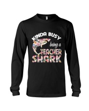 Kinda busy being a teacher shark Long Sleeve Tee tile
