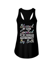 BLESSED BY GOD SPOILED BY MY HUSBAND Ladies Flowy Tank tile