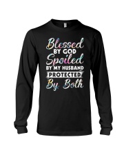 BLESSED BY GOD SPOILED BY MY HUSBAND Long Sleeve Tee tile