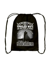 I Have A Spoiled Wife She Was Born In Aug Drawstring Bag tile