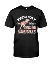 Kinda busy being a Teacher saurus Premium Fit Mens Tee tile