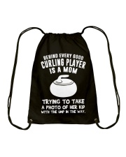 Behind every good Curling player Drawstring Bag tile