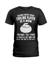 Behind every good Curling player Ladies T-Shirt tile