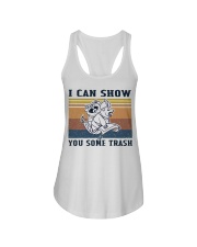 Show You Some Trash Raccoon Retro Navy Ladies Flowy Tank thumbnail