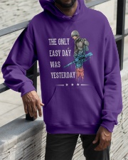 Only Easy Day Was Yesterday For A Veteran Hooded Sweatshirt apparel-hooded-sweatshirt-lifestyle-front-11