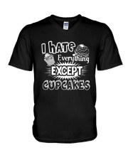 I Hate Everything Except Cupcakes Shirt V-Neck T-Shirt thumbnail