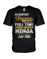 Accountant Supervisor Ninja V-Neck T-Shirt thumbnail