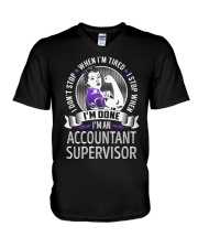Accountant Supervisor Never Stop V-Neck T-Shirt thumbnail