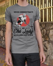 Old lady with a hockey stick Classic T-Shirt apparel-classic-tshirt-lifestyle-21