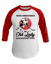 Old lady with a hockey stick Baseball Tee thumbnail