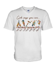 native god says you are V-Neck T-Shirt tile