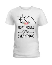Goat Kisses Fix Everything Ladies T-Shirt tile