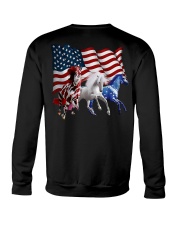 Horse Girl American Flag Back Crewneck Sweatshirt tile