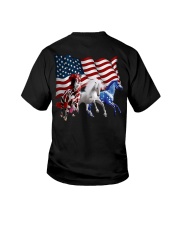 Horse Girl American Flag Back Youth T-Shirt tile