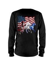 Horse Girl American Flag Back Long Sleeve Tee tile