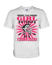 This Girl Is Taken By A Fishing V-Neck T-Shirt tile