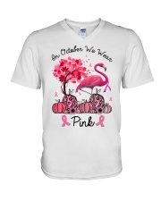 Flamingo - Sand Beach Relax V-Neck T-Shirt tile