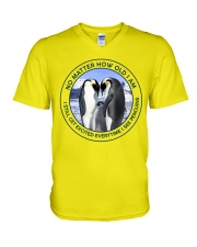 Penguins No Matter How Old Am I V-Neck T-Shirt tile
