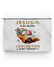 Jesus Is My Savior Crocheting Is My Therapy Accessory Pouch - Large front
